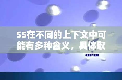 SS在不同的上下文中可能有多种含义，具体取决于上下文和领域。以下是一些可能的解释