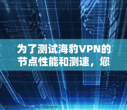 为了测试海豹VPN的节点性能和测速，您可以按照以下步骤进行