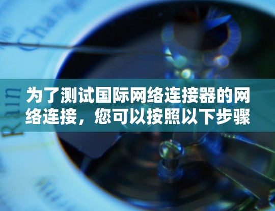 为了测试国际网络连接器的网络连接，您可以按照以下步骤操作