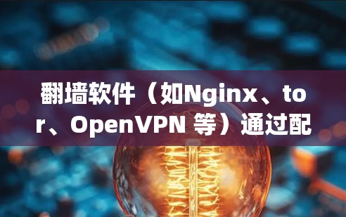 翻墙软件（如Nginx、tor、OpenVPN 等）通过配置节点来实现网络的安全管理。节点管理是翻墙软件功能的重要组成部分，以下是如何管理翻墙节点的步骤和方法