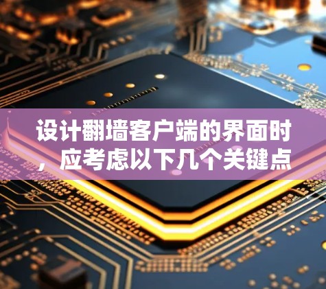 设计翻墙客户端的界面时，应考虑以下几个关键点，以确保用户体验良好