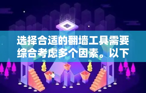选择合适的翻墙工具需要综合考虑多个因素。以下是基于上述思考的指南