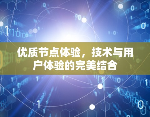 优质节点体验，技术与用户体验的完美结合