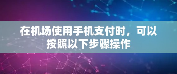 在机场使用手机支付时，可以按照以下步骤操作