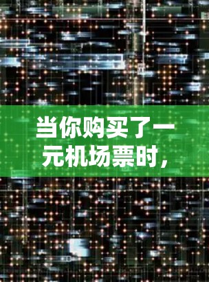 当你购买了一元机场票时，这通常是一种机场的优惠票，价格通常为1元一张。以下是一些可能的使用场景和方法