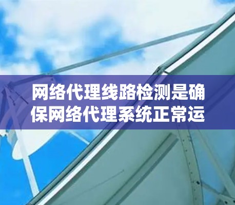 网络代理线路检测是确保网络代理系统正常运行的重要步骤。以下是对网络代理线路检测的一步步指南