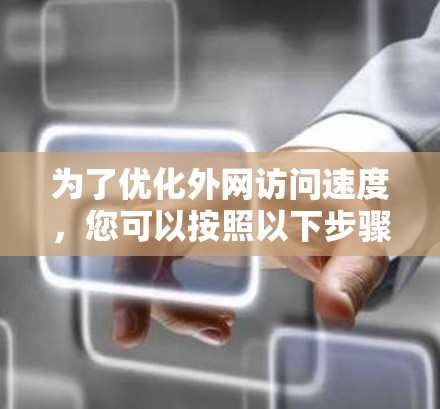 为了优化外网访问速度，您可以按照以下步骤进行调整和优化